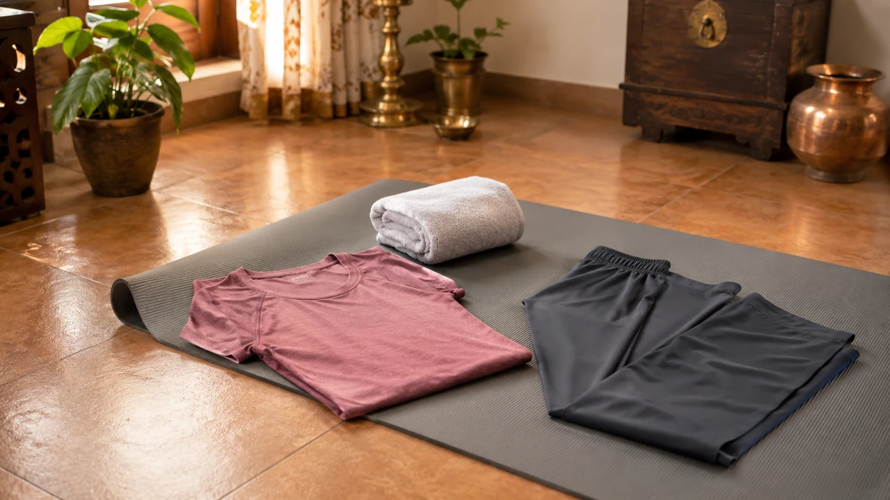Editorial illustration for What Kind of Clothes Should You Wear For Yoga?: overview.