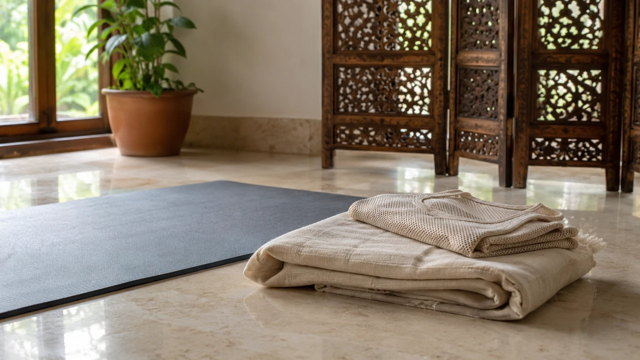 Editorial illustration for What Kind of Clothes Should You Wear For Yoga?: reading route.