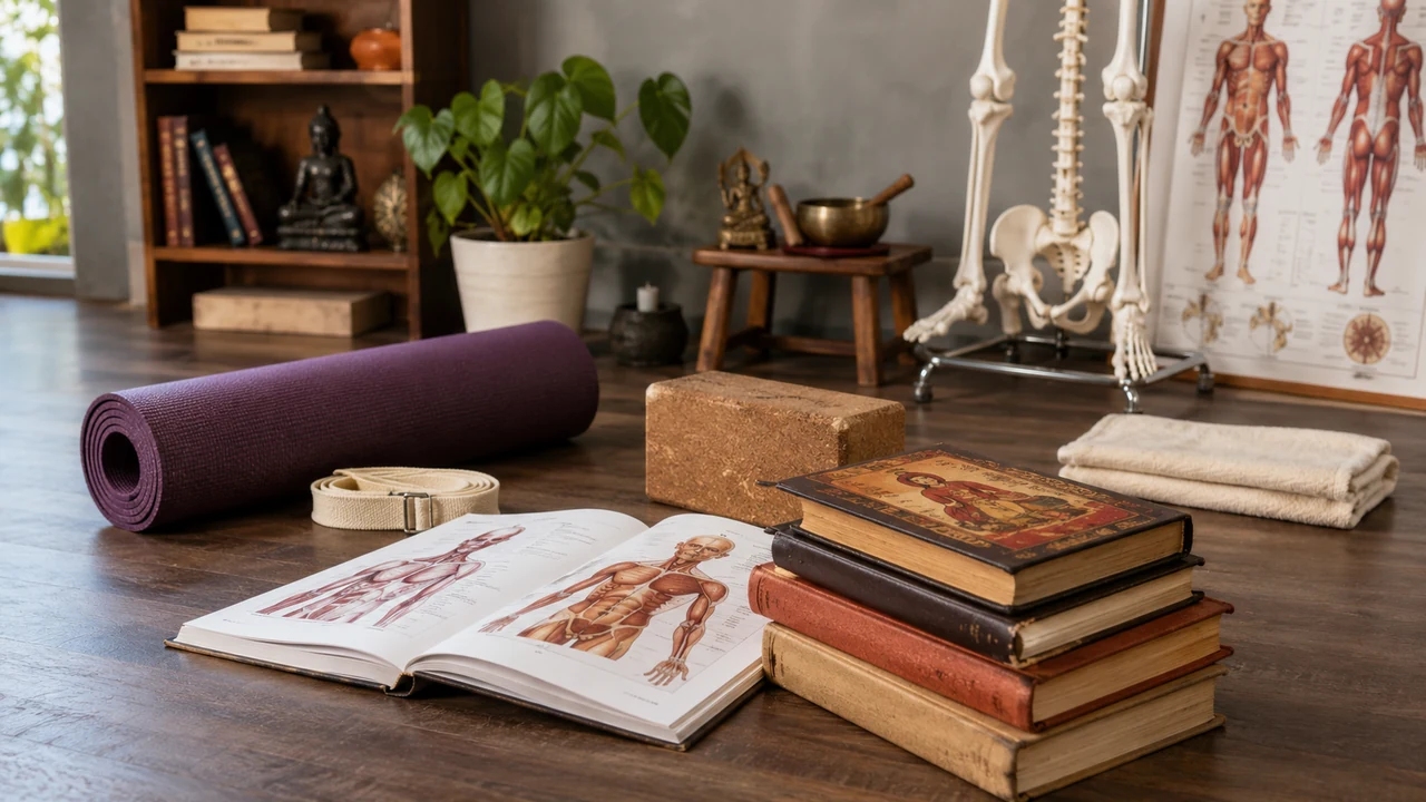 Editorial illustration for Yoga As A Career: heritage detail.