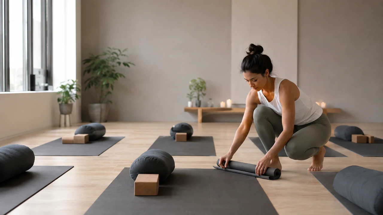 Editorial illustration for Yoga As A Career: reading route.